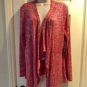 Silverware ladies open front ribbed sweater. Size L. New